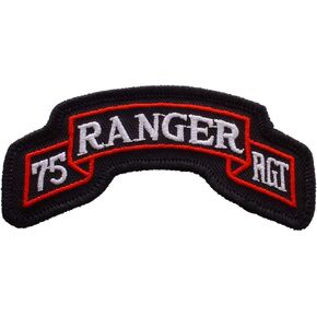 United States Army 75th Ranger Regiment, Black and Red, with Iron-On Adhesive