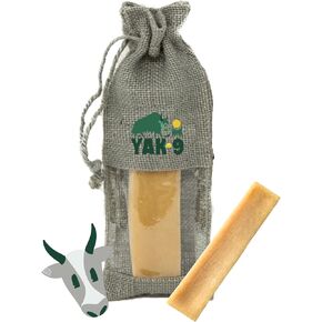 Yak9 Cheese Dog Chews, High Protein Dog Treats, Natural, Rawhide Free, Non GMO, Long Lasting Dog Chews with Vitamins & Minerals, Dog Treats for Medium Breeds Under 75 Lbs, Yak & Cow Milk, 1 Piece