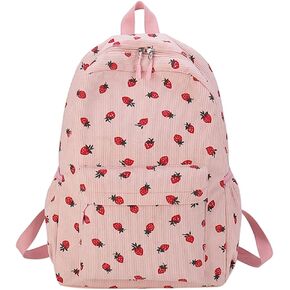 YFGBCX Cute Strawberry Backpack Kawaii Aesthetic Backpack College Laptop Backpack for Women Fashion Travel Daypack