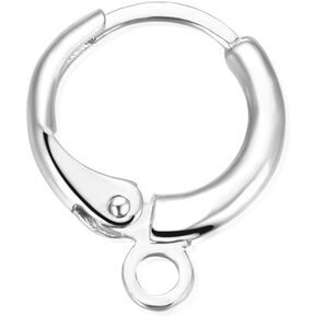 10pcs Adabele Real Gold Plated Sterling Silver Round Hoop Huggie Leverback Earring Hooks 12mm (0.47 Inch) Round Ear Wire Connector for Earrings Making SS88-2