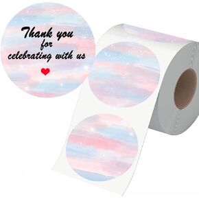 Thermal Stickers,2 Inch Christmas Direct Thermal Labels,Gradient Thermal Printer Label,Round Small Business Thermal Stickers for Logo Design,Address,Name/Price Tag,500 Pcs