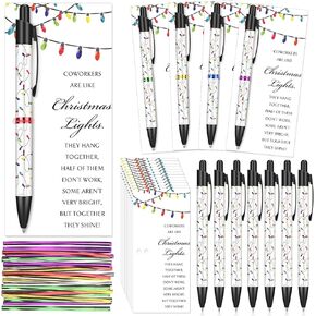 50 Set Bulk Christmas Gifts for Coworker Employee Sublimation Bulb Pen Coworkers Are like Christmas Light Card Office Appreciation Gift for Staff Team Colleagues Teacher Nurse
