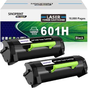 601H (60F1H00) Compatible Toner Cartridge for Lexmark Printer MX310dn, MX410de, MX510de, MX511de, MX511dhe, MX511dte, MX610de, MX611de, MX611dhe and MX611dte Toner (2 Packs Black 10,000 Pages)