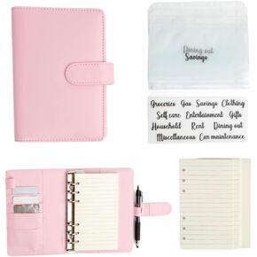 Budget Binder with Zipper Envelopes - Cash Envelopes for Budgeting - Budget Planner with Cash Envelopes - Money Organizer for Cash - Money Saving Binder - Budget Envelopes for Cash System (Red)