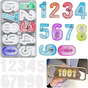 Resin Molds Numbers 0-9 Creative Door Sign Shaker UV Epoxy Resin Molds Tags Quicksand for Resin Art Craft DIY