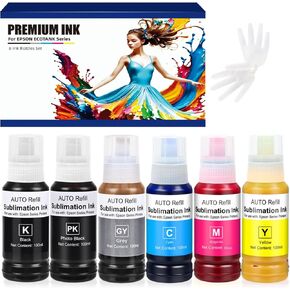 552 Ink Refill Bottles Use for EcoTank Photo ET-8550, EcoTank Photo ET-8500（BK PBK C M Y GY, 600ml）