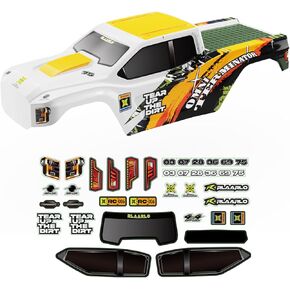 AMORIL 1.2MM PC Car Shell for RC Brushless Truck Mini 1/10 RZ001G-A,1PCS,Part Number R11165, Orange and White