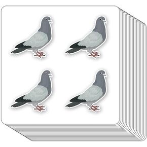 Pigeon Stickers 1in for Scrapbooking, Arts, Craft, Kids DIY, Calendars Journals 80-Pack