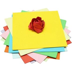 100 Sheets 8 x 8 inch 10 Colors Square Fold Paper Double Sided Folding Origami Paper Crane Paper Handmade Accessory Material for DIY Craft Scrapbooking Cards Gift Decoration