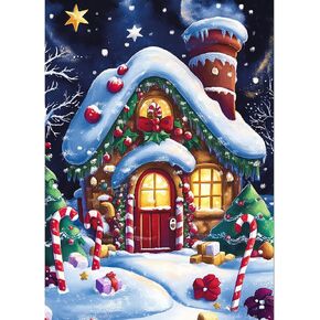 UMOART Christmas Diamond Painting Kits - Gingerbread House Diamond Art Painting Kits for Adults, 5D Diamond Painting Kits Gifts, Full Drill Diamond Painting 30x40cm for Home Decor
