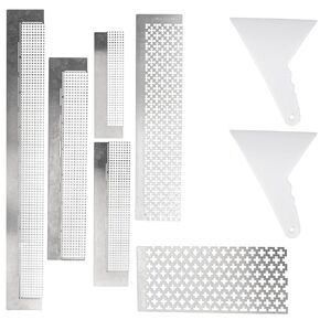 Framendino, 6 Pack Ruler Stainless Steel Diamond Mesh Ruler 216 400 599 520 699 800 Blank Grids DIY Drawing Ruler with 2 Pieces Diamond Drawing Fix Tool for DIY Art Crafts