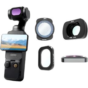 (8 Pack) Magnetic ND & CPL & Black Mist & Wide Lens Filter for DJI OSMO Pocket 3, Multi Coated HD Optical Glass Lenses (ND16,ND64,ND256,Wide Lens,CPL,1/4 Black Mist,Steak Blue,Macro)