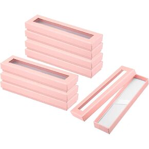 PATIKIL Pen Gift Box, 8 Pack Empty Pen Case Cardboard Case with Clear Window Pen Presentation Display Box for Pencil Ballpoint Jewelry Business Office, Pink