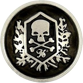 Bezelry 12 Pieces Skull Emblem Metal Shank Buttons 23mm (7/8 inch) (Antique Brass, 23mm)