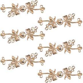 WANDIC Love Butterfly Cloak Clasp Fasteners, 6 Pairs Butterfly Fasteners Chinese Knot Frog Buttons Closure Vintage Sewing for Cheongsam Outfit Decoration,Deep Silver