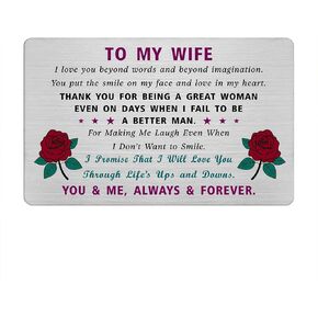 EE&YU My Wife Christmas Card Gifts - Wife Xmas Anniversary Card, I Love Wife Gifts from Husband, Best Wife Wedding Card, Romantic Wife Valentines Day Birthday Present
