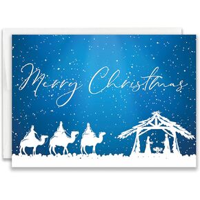 JBH Creations Snowing Nativity Christmas Card - Pack of 24