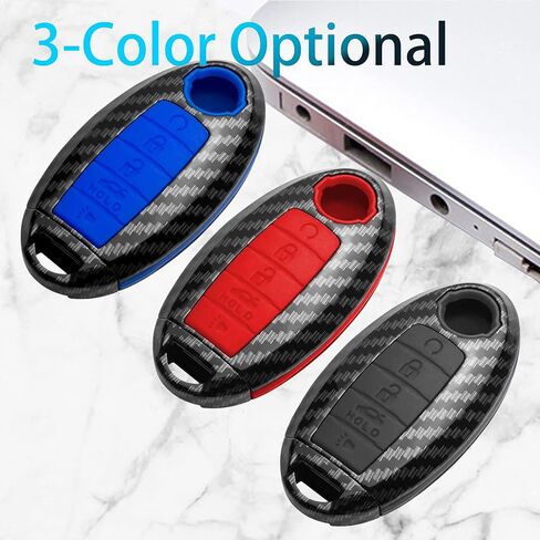 Compatible with Nissan Altima Maxima 5 Buttons Key Fob Cover，Premium Soft TPU Smart Key Fob Case Compatible with Infiniti JX35 Q50 Q60 QX56 QX60 QX79(Black) in Saudi Arabia