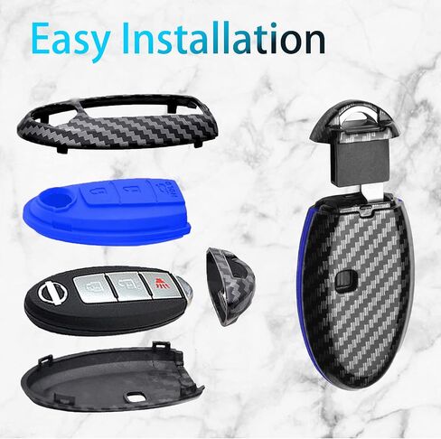 Compatible with Nissan Altima Maxima 5 Buttons Key Fob Cover，Premium Soft TPU Smart Key Fob Case Compatible with Infiniti JX35 Q50 Q60 QX56 QX60 QX79(Black) in Saudi Arabia