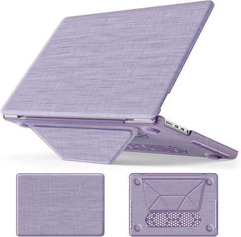 May Chen Case for M4 MacBook Pro 14 inch A3112 A3401 Max A3185, M3 A2918 A2992, M2 A2779, M1 A2442, 2021-2024 Release, Stylish Fabric Strong Hard Shell Case with Magnetic Stand Shockproof - Gray in Saudi Arabia