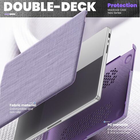 May Chen Case for M4 MacBook Pro 14 inch A3112 A3401 Max A3185, M3 A2918 A2992, M2 A2779, M1 A2442, 2021-2024 Release, Stylish Fabric Strong Hard Shell Case with Magnetic Stand Shockproof - Gray in Saudi Arabia