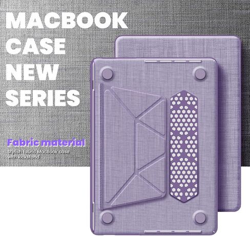 May Chen Case for M4 MacBook Pro 14 inch A3112 A3401 Max A3185, M3 A2918 A2992, M2 A2779, M1 A2442, 2021-2024 Release, Stylish Fabric Strong Hard Shell Case with Magnetic Stand Shockproof - Gray in Saudi Arabia