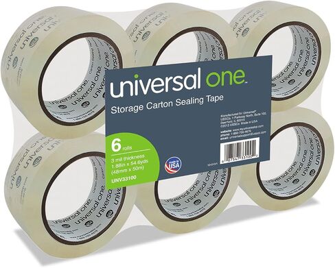 Universal Carton Sealing Tape, 2" x 55 Yards, 3" Core, Clear in Saudi Arabia