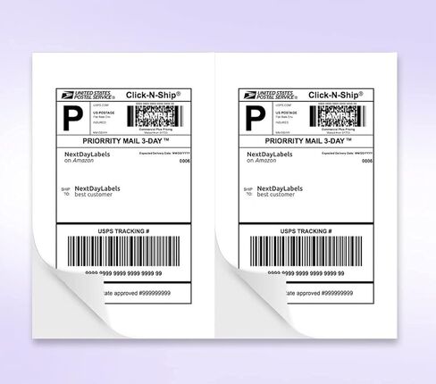 NextDayLabels - 2 Per Page 5-1/2" x 8-1/2" Blank White Laser/Ink Jet Labels, Strong Adhesive, Will Work for USPS Click-N-Ship, FedEx, UPS Shipping Labels (50 Labels) in Kuwait