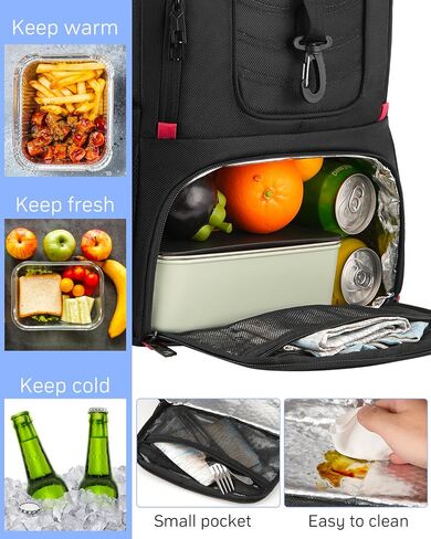 YAMTION 17.3 Inch Laptop Insulated Backpacks with Cooler Compartment,Men Work Cooler Backpack Insulated Lunch Bag for Teens Boys with Charging Port for Gym College Travel in Kuwait