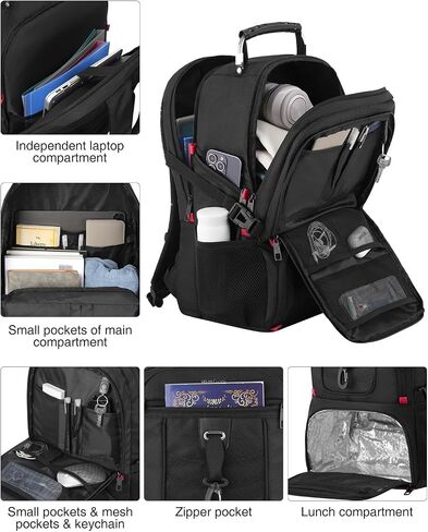 YAMTION 17.3 Inch Laptop Insulated Backpacks with Cooler Compartment,Men Work Cooler Backpack Insulated Lunch Bag for Teens Boys with Charging Port for Gym College Travel in Kuwait