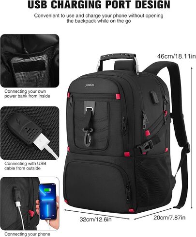 YAMTION 17.3 Inch Laptop Insulated Backpacks with Cooler Compartment,Men Work Cooler Backpack Insulated Lunch Bag for Teens Boys with Charging Port for Gym College Travel in Kuwait