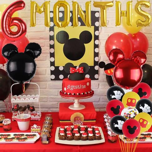 Red Boys Half Birthday Decorations Red Cartoon 6 Months Balloons Boys Six Months Banner for Boys 1/2 Birthday Baby Shower Party Supplies Decorations in Saudi Arabia