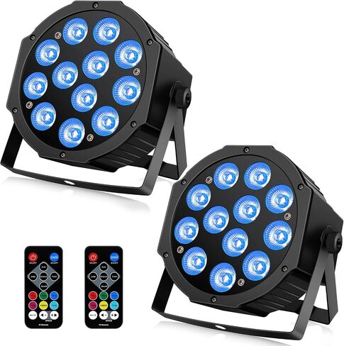 Battery Powered Par Light - 108W 6IN1 RGBWAUV HEX Uplighting LED Par 9600mAh Rechargeable Battery Wireless Remote APP DMX Control for Event Lighting Stage Wedding DJ Party Disco Dance Church in Saudi Arabia