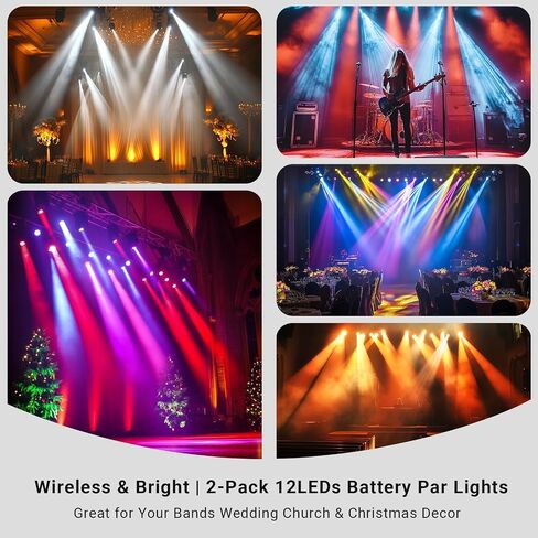 Battery Powered Par Light - 108W 6IN1 RGBWAUV HEX Uplighting LED Par 9600mAh Rechargeable Battery Wireless Remote APP DMX Control for Event Lighting Stage Wedding DJ Party Disco Dance Church in Saudi Arabia