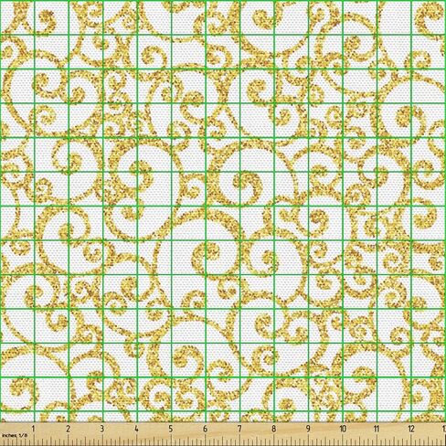 Ambesonne Floral Fabric by The Yard Abstract Clove Petals Vibrant Circular Essence Bouquet Design Decorative Fabric for Curtain Sofa Ottoman Kitchen Bench Quilts and Table Runner 1 Yard Reseda Green in Kuwait