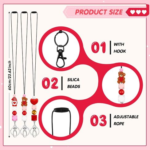Qilery 3 Pcs Halloween Lanyards for ID Badges 17 Inch Bead Badge Lanyards for Women Beaded ID Badge Holder Lanyard Gifts, Ghost, Pumpkin, Bat, for Women Nurses Teacher Students Office Gift in Kuwait