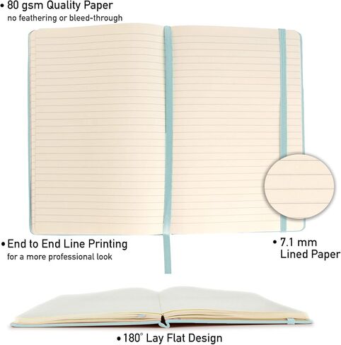 Simply Genius A5 Notebooks for Work, Travel, Business, School & More - College Ruled Notebook - Hardcover Journals for Women & Men - Lined Books with 192 pages, 5.7" x 8.4"(Light Blue, 4 Pack) in Kuwait