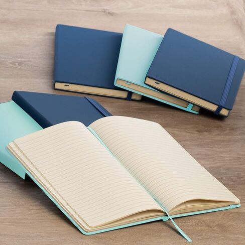 Simply Genius A5 Notebooks for Work, Travel, Business, School & More - College Ruled Notebook - Hardcover Journals for Women & Men - Lined Books with 192 pages, 5.7" x 8.4"(Light Blue, 4 Pack) in Kuwait