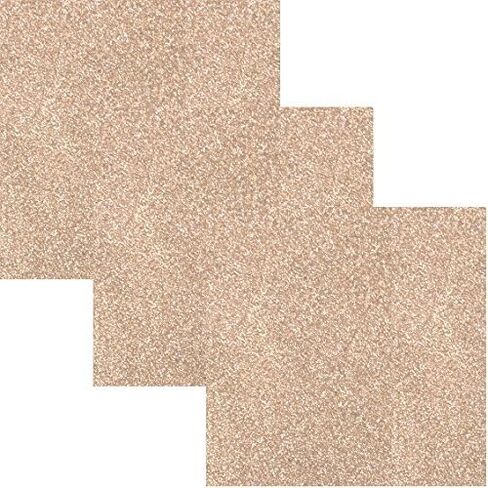 Siser EasyPSV Glitter Permanent Self Adhesive Craft Vinyl 12" x 12" Sheets 3 Pack (Glimmering Gold) in Saudi Arabia