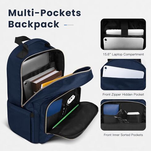 Navy Blue Backpack for Women,Backpack with Laptop Compartment,School Bag for Teens Girls, Travel Backpack Carry On, Nurse Teacher Computer Backpack, Water Resistant Daypack for College in Saudi Arabia