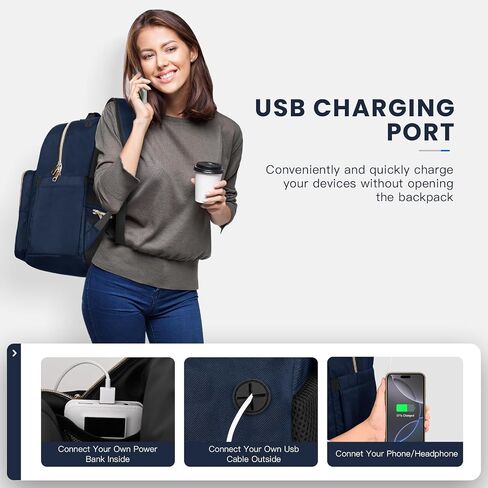 Navy Blue Backpack for Women,Backpack with Laptop Compartment,School Bag for Teens Girls, Travel Backpack Carry On, Nurse Teacher Computer Backpack, Water Resistant Daypack for College in Saudi Arabia