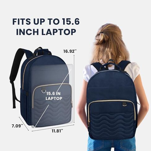 Navy Blue Backpack for Women,Backpack with Laptop Compartment,School Bag for Teens Girls, Travel Backpack Carry On, Nurse Teacher Computer Backpack, Water Resistant Daypack for College in Saudi Arabia