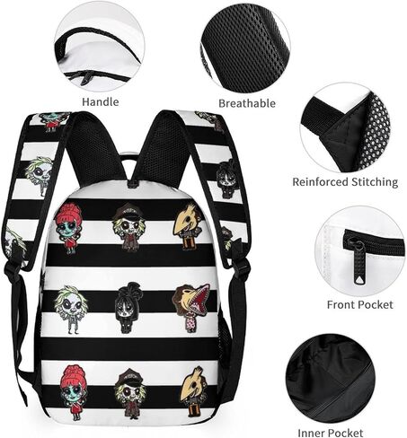 Horror Movie Backpacks For Girls Boys School Bag Laptop Bag Lightweight Adjustable Student Bookbag Travel Daypack, Style-2 in Saudi Arabia