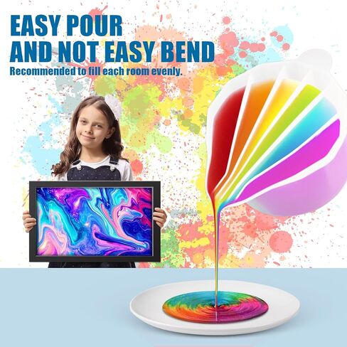 Silicone Split Cup - GARGEN Silicone Pouring Cup for Resin Art Divided Silicone Cup for Painting Drawing Crafts DIY Pour Painting Supplies for Split Art 6/7/8 Channels in Saudi Arabia