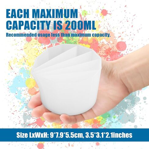 Silicone Split Cup - GARGEN Silicone Pouring Cup for Resin Art Divided Silicone Cup for Painting Drawing Crafts DIY Pour Painting Supplies for Split Art 6/7/8 Channels in Saudi Arabia