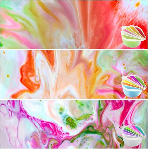 Silicone Split Cup - GARGEN Silicone Pouring Cup for Resin Art Divided Silicone Cup for Painting Drawing Crafts DIY Pour Painting Supplies for Split Art 6/7/8 Channels in Saudi Arabia