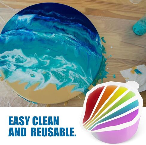 Silicone Split Cup - GARGEN Silicone Pouring Cup for Resin Art Divided Silicone Cup for Painting Drawing Crafts DIY Pour Painting Supplies for Split Art 6/7/8 Channels in Saudi Arabia