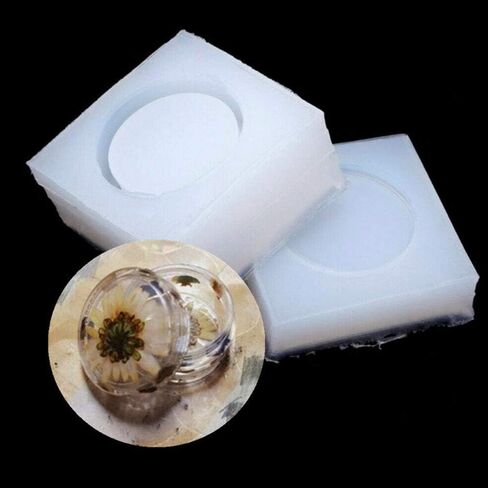 Wixine 2 قطعة صندوق تخزين سيليكون مستدير قالب الراتنج قالب مجوهرات الحرفية اليدوية عدة in Kuwait