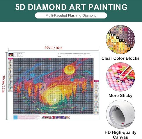 zythron مليء بالنجوم ليلة الماس مجموعات الطلاء السماء المرصعة بالنجوم الماس مجموعات الفن للبالغين مشهد المناظر الطبيعية DIY لوحات الماس الحفر الكامل مع الماس 5D جوهرة الفن والحرف 16 × 12 بوصة in Kuwait