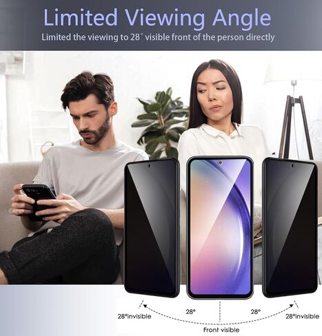 [2+2 Pack 15 Pro Max Privacy Screen Protector Tempered Glass Accessories with Camera Lens Protector, Anti-Spy Tempered Glass Film,9H Hardness, Easy Installation for Apple 15 Pro Max 6.7 Inch in Saudi Arabia